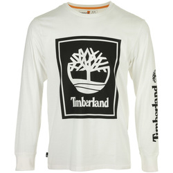 textil Hombre Camisetas manga corta Timberland Stack Logo Tee Ls Blanco