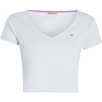 textil Tops y Camisetas Tommy Jeans DW0DW14877 - Mujer Blanco