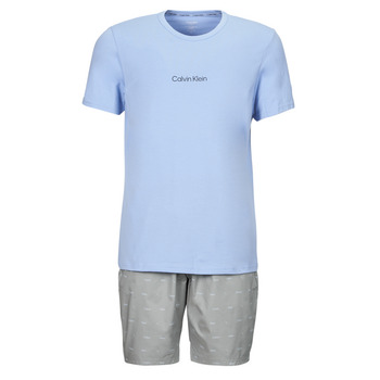 textil Hombre Pijama Calvin Klein Jeans S/S SHORT SET Azul / Gris