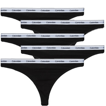 Ropa interior Mujer Strings Calvin Klein Jeans 5 PACK THONG X5 Negro