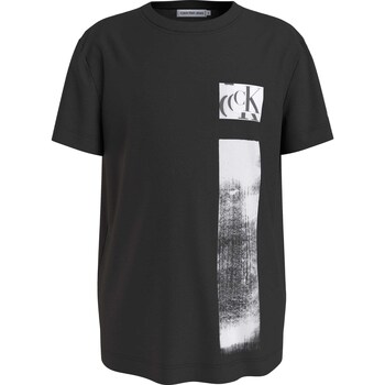 textil Niño Tops y Camisetas Calvin Klein Jeans Glitched Monogram T-Shirt Negro