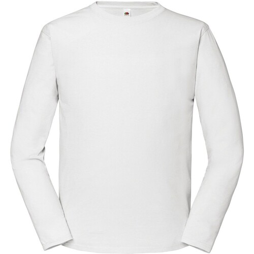 textil Hombre Camisetas manga larga Fruit Of The Loom Iconic Premium Blanco