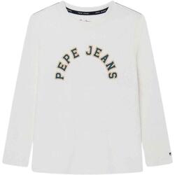 textil Niño Tops y Camisetas Pepe jeans PIERCE OFF Blanco