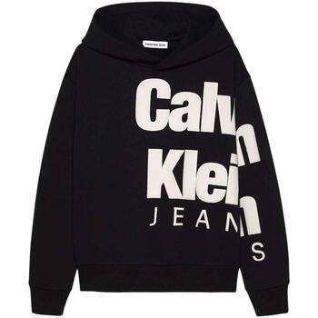 textil Niño Sudaderas Calvin Klein Jeans BLOWN-UP LOGO FLEECE HOODIE Negro