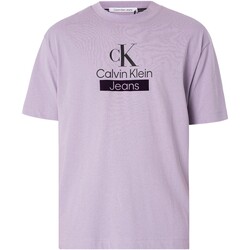 textil Hombre Camisetas manga corta Calvin Klein Jeans Camiseta De Archivo Apilada Rosa