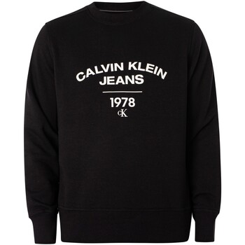 textil Hombre Sudaderas Calvin Klein Jeans Sudadera Con Curvas Universitarias Negro
