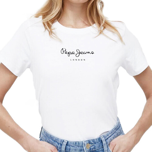 textil Mujer Camisetas manga corta Pepe jeans  Blanco