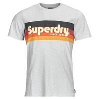 textil Hombre Camisetas manga corta Superdry CALI STRIPED LOGO T SHIRT Blanco