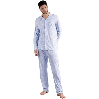 textil Hombre Pijama Admas Pijama loungewear pantalón y camisa Stripes And Dots Azul