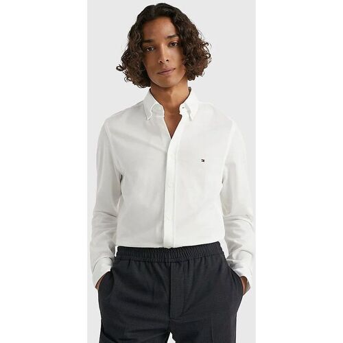 textil Hombre Camisas manga larga Tommy Hilfiger MW0MW30675YCF-OPTIC WHITE Blanco