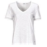 textil Mujer Camisetas manga corta Desigual TS_DAMASCO Blanco