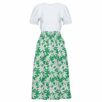 textil Mujer Vestidos largos Desigual VEST_MARLON Blanco / Verde
