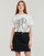 textil Mujer Camisetas manga corta Desigual TS_TRISTAN Blanco / Negro