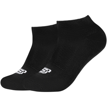 Skechers 2PPK Basic Cushioned Sneaker Socks Negro