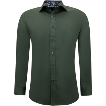 textil Hombre Camisas manga larga Gentile Bellini S Para Slim Fit Stretch Verde