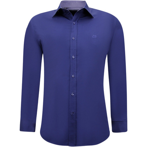 textil Hombre Camisas manga larga Gentile Bellini S De Hombre Neat Tailored Slim Fit Azul