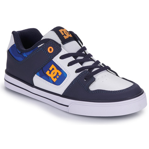 Zapatos Niño Zapatillas bajas DC Shoes PURE ELASTIC Azul / Naranja