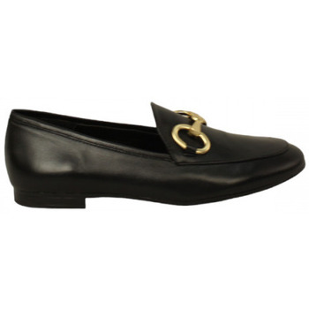 Zapatos Mujer Mocasín Lolas mocasin aplique en piel con punta redonda fabricado en españa Negro