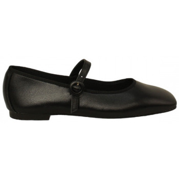 Zapatos Mujer Mocasín Lolas bailarina hebilla con punta cuadrada fabricada en españa Negro