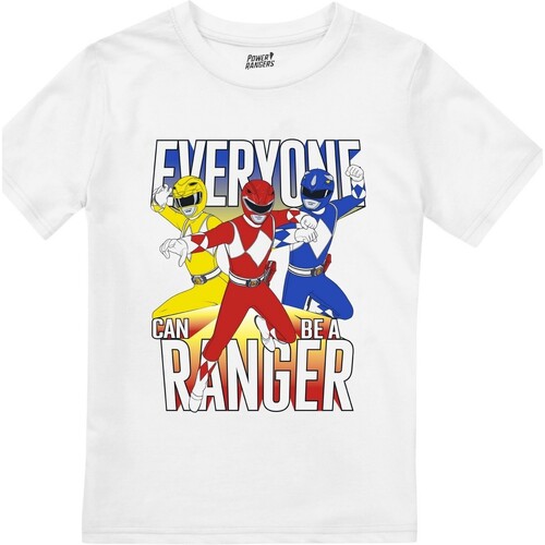textil Niño Camisetas manga larga Dessins Animés Everyone Can Be A Ranger Blanco