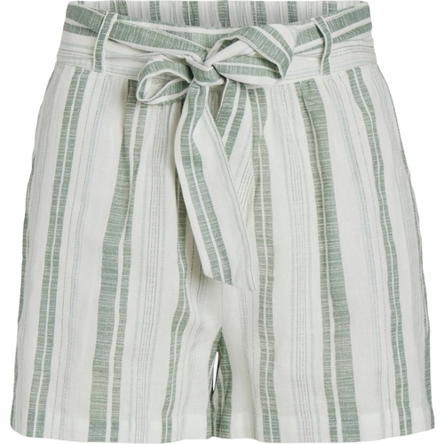 textil Mujer Shorts / Bermudas Vila Etni Shorts - Cloud Dancer/Green Blanco