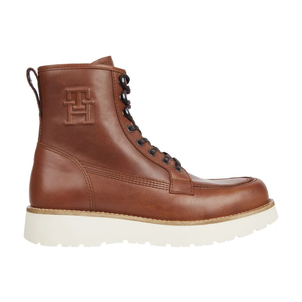Zapatos Mujer Low boots Tommy Hilfiger Veterlaars Warme Voering Marrón