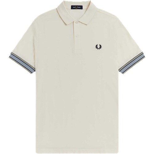 textil Hombre Tops y Camisetas Fred Perry Fp Striped Cuff Polo Shirt Beige