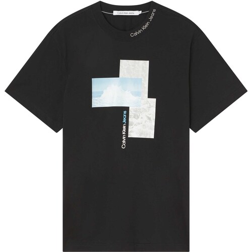 textil Hombre Tops y Camisetas Calvin Klein Jeans Splash Photoprint Te Negro