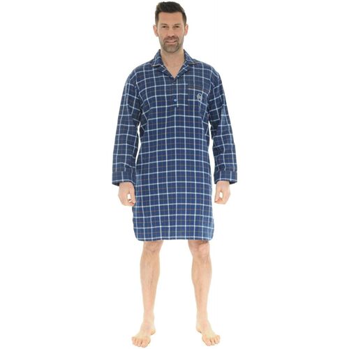 textil Hombre Pijama Christian Cane CHEMISE DE NUIT BLEU DORIAN Azul
