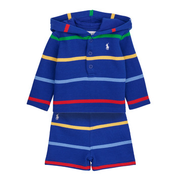 textil Niño Conjunto Polo Ralph Lauren LS HOOD SET-SETS-SHORT SET Azul / Multicolor / Zafiro / Estrella / Multiple