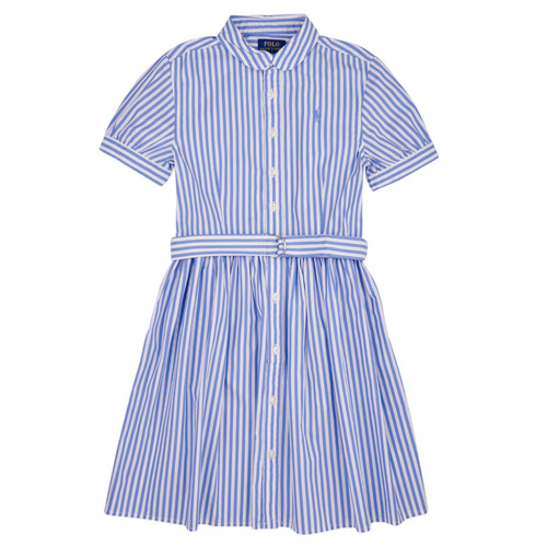 textil Niña Vestidos cortos Polo Ralph Lauren FAHARLIDRSS-DRESSES-DAY DRESS Azul / Blanco