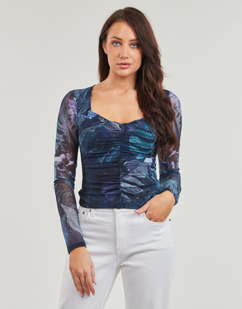 textil Mujer Tops / Blusas Guess SHIRRED REYLA MESH Multicolor
