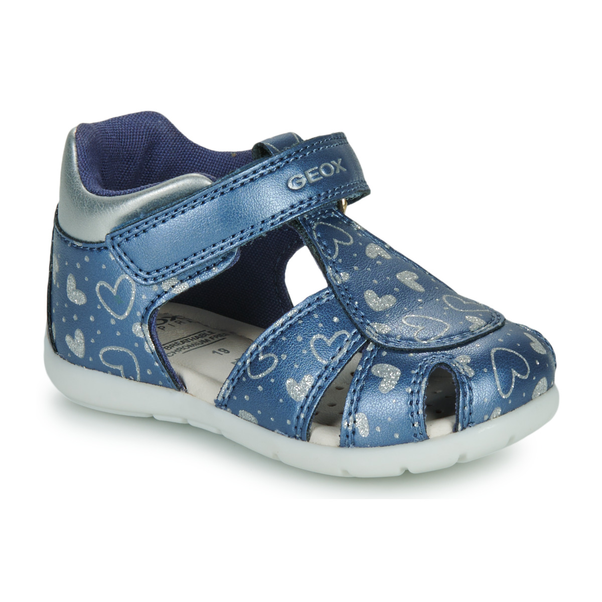 Zapatos Niña Sandalias Geox B ELTHAN GIRL Azul / Plata