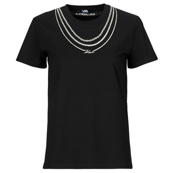 textil Mujer Camisetas manga corta Karl Lagerfeld karl necklace t-shirt Negro