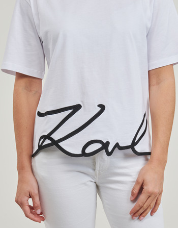Karl Lagerfeld karl signature hem t-shirt Blanco