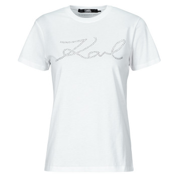 Karl Lagerfeld rhinestone logo t-shirt Blanco