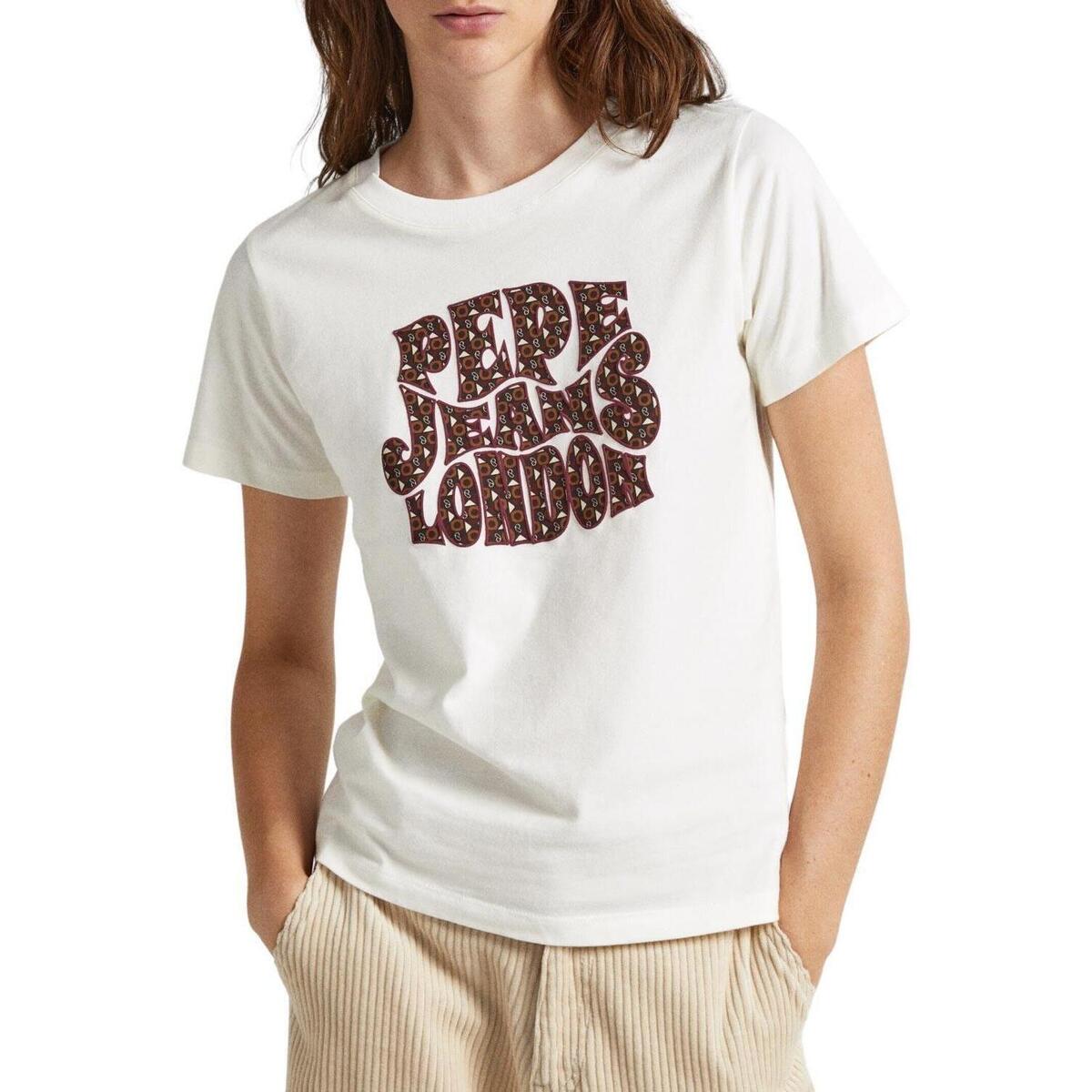 textil Mujer Tops y Camisetas Pepe jeans CLARITZA Blanco