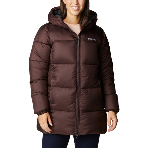 textil Mujer Parkas Columbia Puffect Mid Hooded Jacket Marrón
