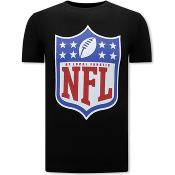 Local Fanatic Camiseta NFL Shield Team Print Negro