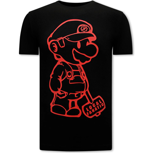textil Hombre Camisetas manga corta Local Fanatic Camiseta De Hombre Mario Negra Negro