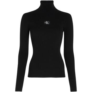 textil Mujer Jerséis Calvin Klein Jeans BADGE ROLL NECK SWEATER Negro