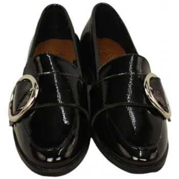 Top3 zapato mocasin con hebilla lateral en piel acharolada Negro