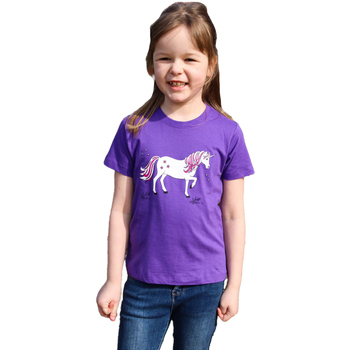 textil Niños Camisetas manga corta British Country Collection Dancing Unicorn Violeta