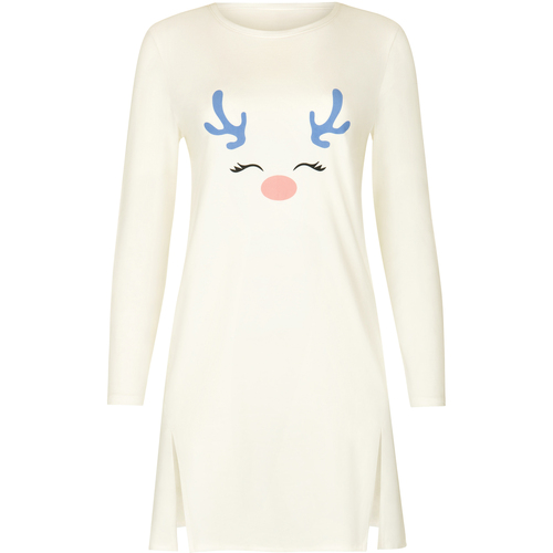 textil Mujer Pijama Lisca Holiday  Camisón de manga larga Cheek Blanco