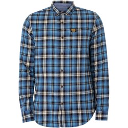 textil Hombre Camisas manga larga Superdry Camisa De Leñador De Algodón Azul