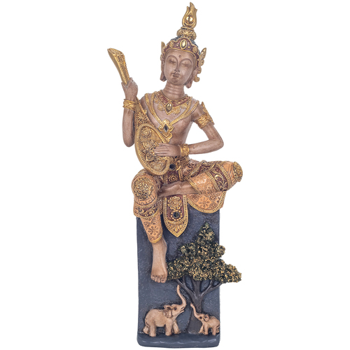 Casa Figuras decorativas Signes Grimalt Figura Buda Músico Oro