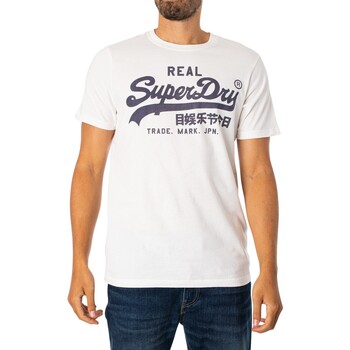 textil Hombre Camisetas manga corta Superdry Camiseta Vintage Con Logo Blanco