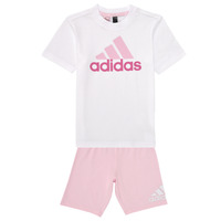 textil Niña Conjuntos chándal Adidas Sportswear LK BL CO T SET Rosa / Blanco
