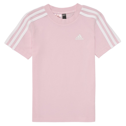 textil Niña Camisetas manga corta Adidas Sportswear LK 3S CO TEE Rosa / Blanco