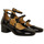 Zapatos Mujer Botas Lolas zapato tacon 4 cm con triple hebilla piel charol Negro